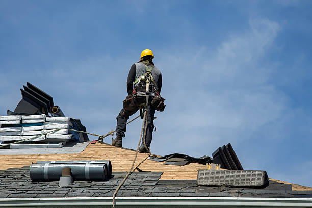 Professional Storm Damage Roof Repair technician working in Patton, CA